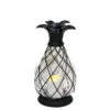 Metal And Glass Pineapple Candle Lantern 10 Inch - Timer
