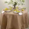 120 Inch Round Top Quality Burlap Lined Table Skirt - Passe Partout Collection -Decorative Candle Shop 108 main