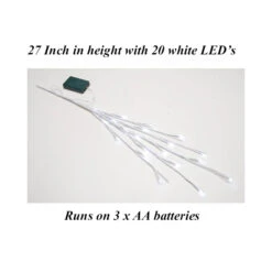 27 Inch Battery Operated White Branch With 20 White LED