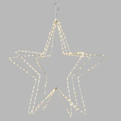 24 Inch Lighted Star - 270 Warm White LED Lights