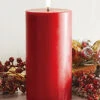 Uyuni 3 Inch X 7 Inch Red Pillar Candle - Remote Ready -Decorative Candle Shop 12027