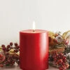 Uyuni 3 Inch X 5 Inch Red Pillar Candle - Remote Ready -Decorative Candle Shop 1204