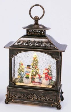 11 Inch Decorative Bronze Water Lantern With Snow Family Sledding In Swirling Glitter 9 11 Inch Decorative Bronze Water Lantern With Snow Family Sledding In Swirling Glitter -Decorative Candle Shop 2499030 snowmen 446x700