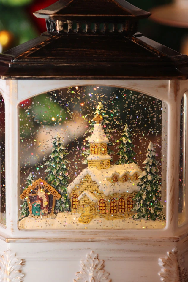 Lighted Water Lantern Nativity Scene With Optional Music Setting In Swirling Glitter 4 Lighted Water Lantern Nativity Scene With Optional Music Setting In Swirling Glitter - Image 2