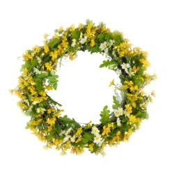 Battery Operated Daisy Wreath - 20 Warm White LED 19.5 Inch -Decorative Candle Shop 2584150 pre lit daisy wreat