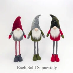 Holiday Gnome With Extendable Legs - Red Hat, Striped Legs - 46 Inch -Decorative Candle Shop 2597440 2 1