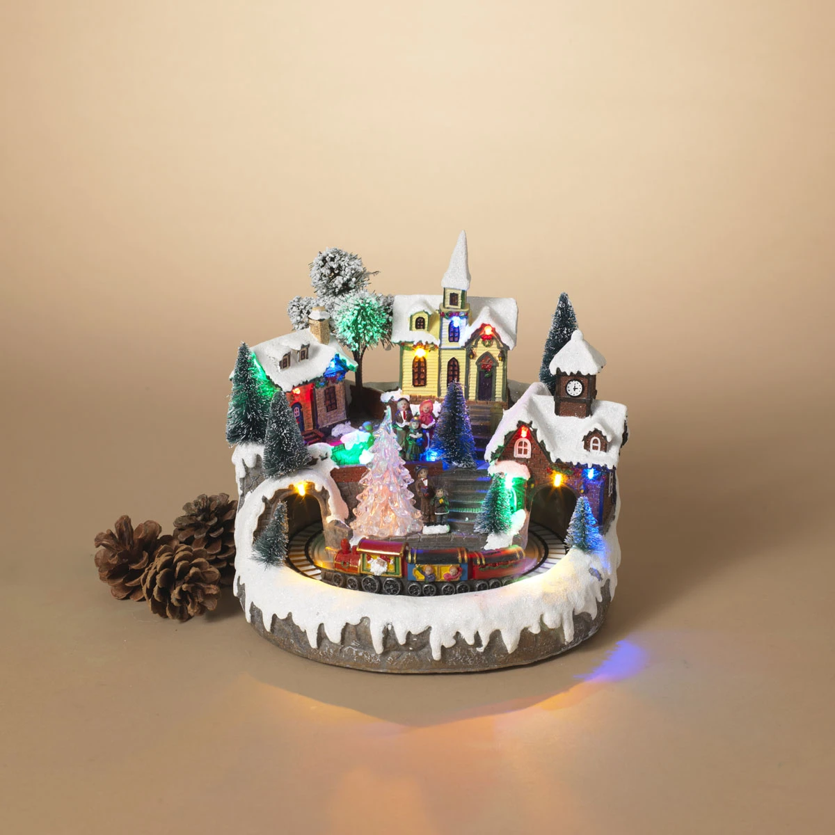 Battery Operated Lighted Musical Village With Moving Train 4 Battery Operated Lighted Musical Village With Moving Train - Image 2