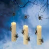 Lighted Hanging Spider Candles Set Of 3 With Remote Control Indoor-Outdoor -Decorative Candle Shop 2660810 spider candles