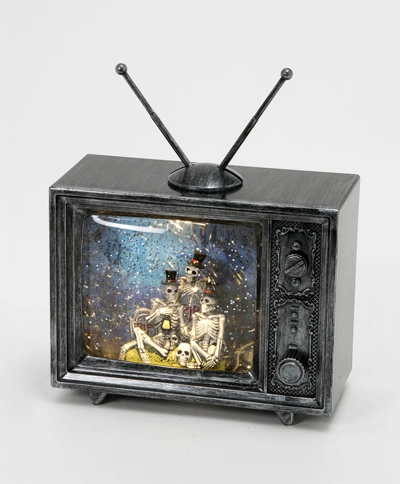 Halloween Skeleton Scene TV Lighted Water Lantern - With Spooky Sounds - New 2023 5 Halloween Skeleton Scene TV Lighted Water Lantern - With Spooky Sounds - New 2023 - Image 3