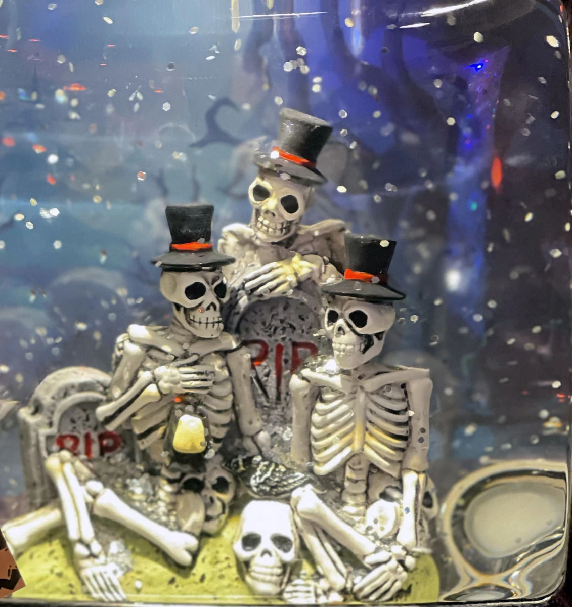 Halloween Skeleton Scene TV Lighted Water Lantern - With Spooky Sounds - New 2023 4 Halloween Skeleton Scene TV Lighted Water Lantern - With Spooky Sounds - New 2023 - Image 2