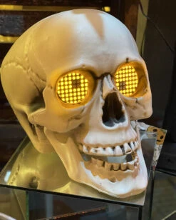 Halloween Skull With Moving Lighted Digital Eyes And Sound Battery Operated - NEW 2023 7 Halloween Skull With Moving Lighted Digital Eyes And Sound Battery Operated - NEW 2023 -Decorative Candle Shop 2696010 skull halloween