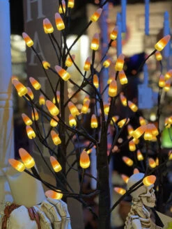 Battery Operated 2.5 Foot Lighted Halloween Candy Corn Tree - NEW 2023 -Decorative Candle Shop 2696470 candycorn tree