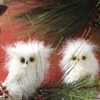 White Owls Ornaments Set Of 3 - 4.5 Inch 2 White Owls Ornaments Set Of 3 - 4.5 Inch -Decorative Candle Shop 2852312 large
