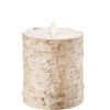 4 X 5 Inch Flameless Flat Top Birch Pillar Candle -Decorative Candle Shop 37105 raz flat top birch candle
