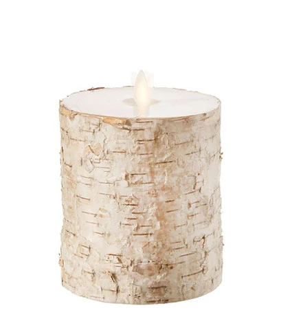 4 X 5 Inch Flameless Flat Top Birch Pillar Candle 3 4 X 5 Inch Flameless Flat Top Birch Pillar Candle