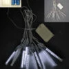 Battery Operated Cool White LED Snowfall Tube Set - 10 Tubes 4.5 Inch
