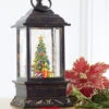 9.5 Inch Christmas Tree Lighted Musical Water Lantern With Timer -Decorative Candle Shop 3800778 christmas tree lighted water lantern