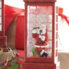 10 Inch Santa In English Phone Booth Musical Lighted Water Lantern With Timer -Decorative Candle Shop 3800789 lighted watern phone booth