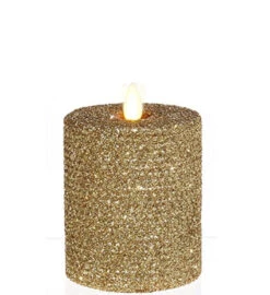 4 Inch Gold Glittered Honeycomb Wax Flameless Candle 7 4 Inch Gold Glittered Honeycomb Wax Flameless Candle -Decorative Candle Shop 38104 gold
