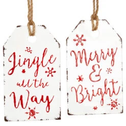 Gift Tag Ornament - 12 Inch Assorted 2 -Decorative Candle Shop 3836336