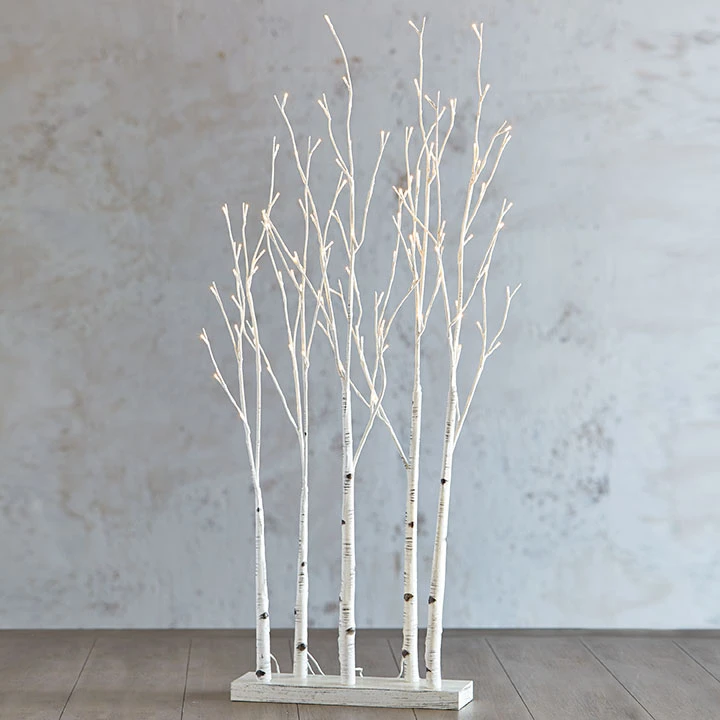 RAZ Lighted Birch Tree Forest 48 Inch - 104 Warm White LED'S 3 RAZ Lighted Birch Tree Forest 48 Inch - 104 Warm White LED'S