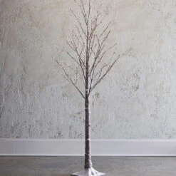 7 Foot Lighted Snowy Tree 280 Warm White LED - Indoor Outdoor - Steady On Or Twinkle From RAZ -Decorative Candle Shop 3900937 1