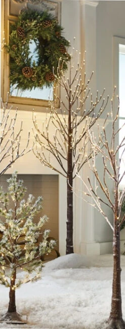 7 Foot Lighted Snowy Tree 280 Warm White LED - Indoor Outdoor - Steady On Or Twinkle From RAZ -Decorative Candle Shop 3900937 2