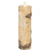 2 X 8 Inch Moving Flame Birch Wrapped Pillar Candle -Decorative Candle Shop 39114