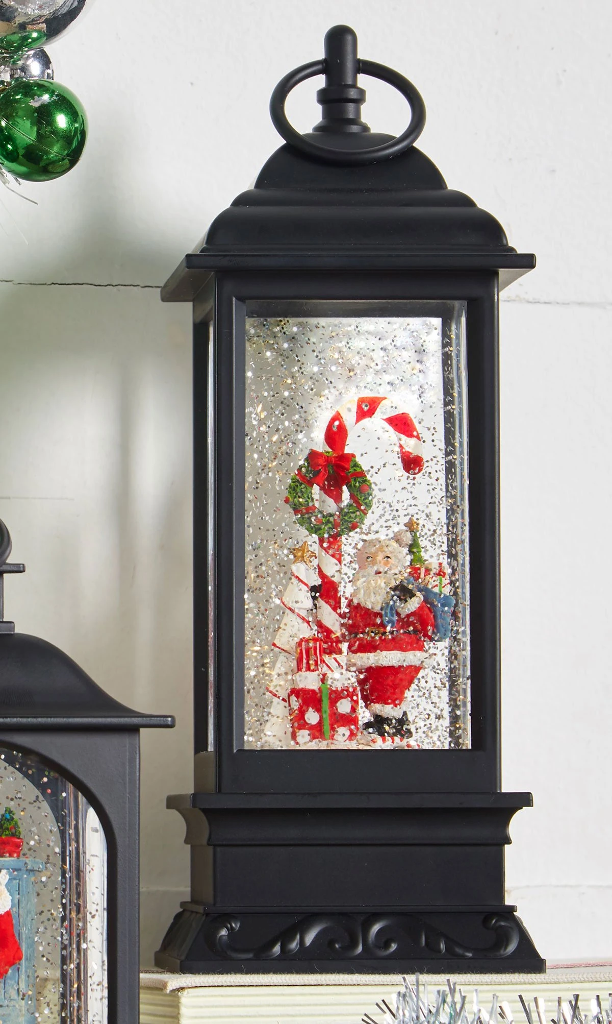 11 Inch Santa And Candy Cane Musical Lighted Water Lantern With Timer 3 11 Inch Santa And Candy Cane Musical Lighted Water Lantern With Timer