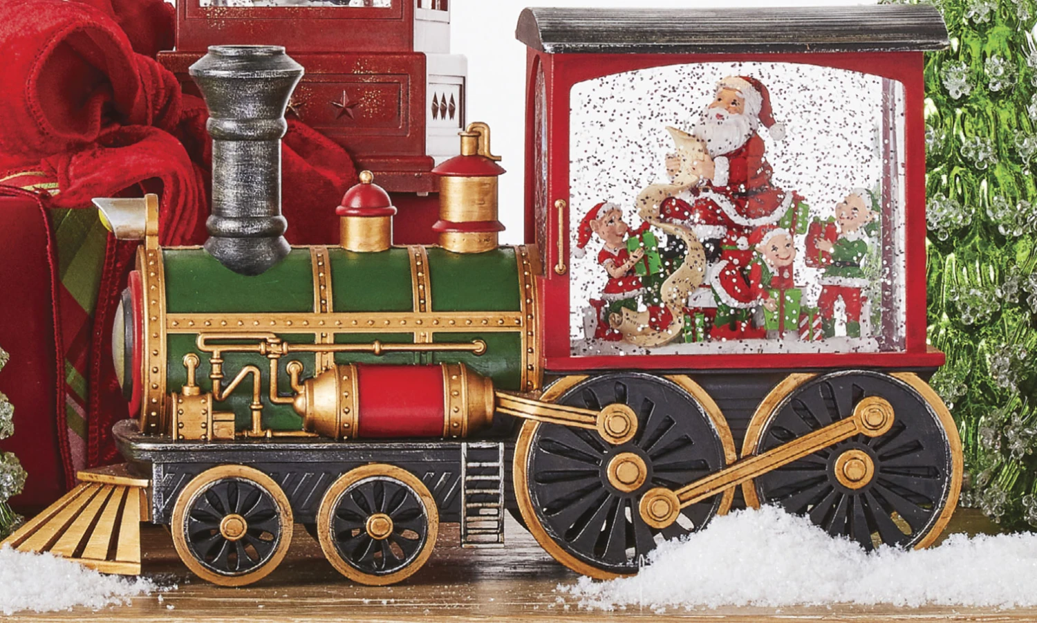 Musical Lighted Train Water Lantern Santa's List In Swirling Glitter With Optional Music Setting 4 Musical Lighted Train Water Lantern Santa's List In Swirling Glitter With Optional Music Setting - Image 2