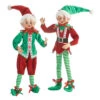 Set Of 2 Posable Elf Figurines 16 Inch Santa's Little Helpers -Decorative Candle Shop 4002226 1