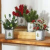 Winterberry, Pine, Holly And Mistletoe Assorted 4 In Galvanized Decorative Buckets -Decorative Candle Shop 4002479 lifestyle