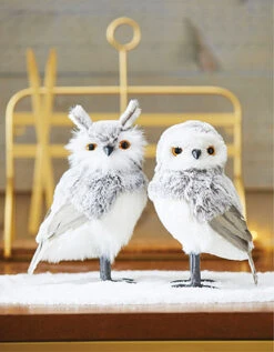 9 Inch Set Of 2 Winter Owls Set Of 2 Assorted From RAZ