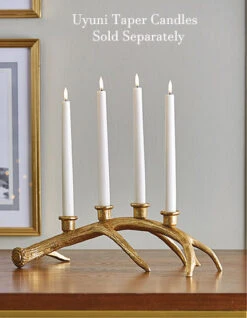 Gold Antler Candelabra - 16.5 Inch