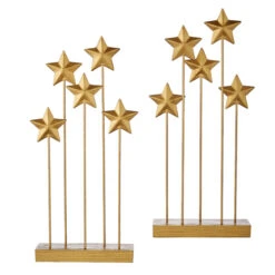 Gold Star Grove - 12 Inch Set Of 2 -Decorative Candle Shop 4111156