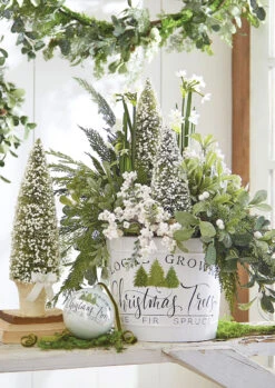 14 Inch Handled Bucket Local Grown Christmas Trees - Metal -Decorative Candle Shop 4111298 lifestyle