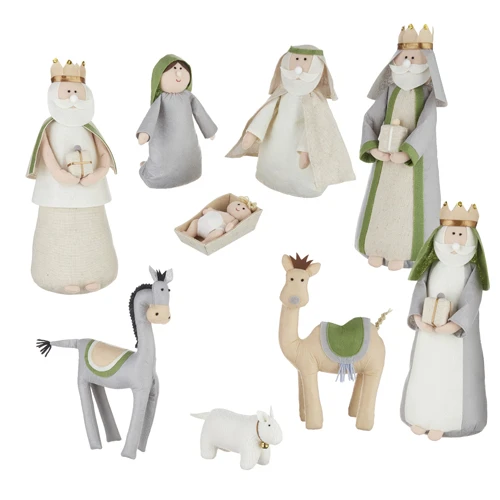 9 Piece Plush Nativity Manger Set - 15 Inch 4 9 Piece Plush Nativity Manger Set - 15 Inch - Image 2