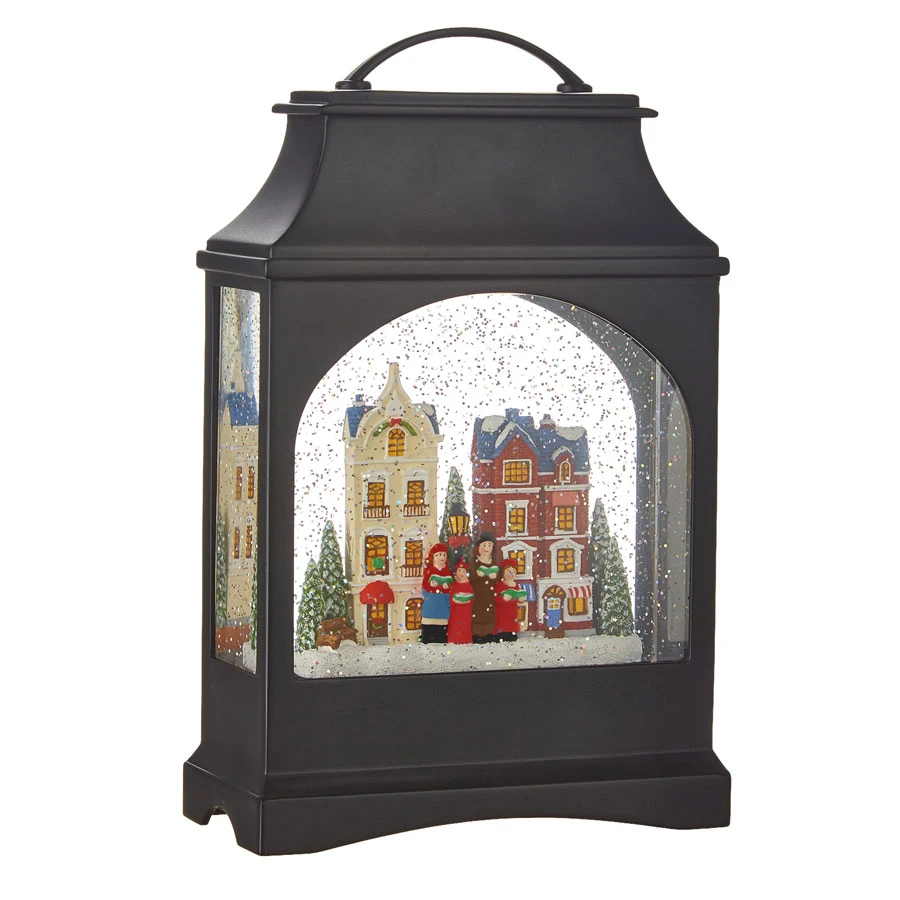 Town Scene Musical Lighted Water Lantern With Swirling Glitter - USB Cord Included 3 Town Scene Musical Lighted Water Lantern With Swirling Glitter - USB Cord Included