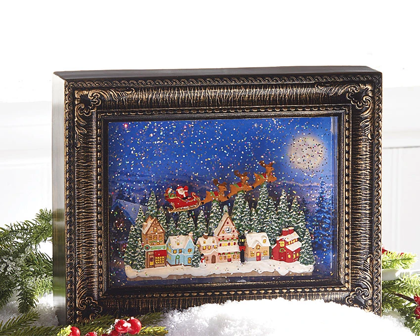 Flying Santa Lighted Water Picture Frame - USB Cord Included 3 Flying Santa Lighted Water Picture Frame - USB Cord Included