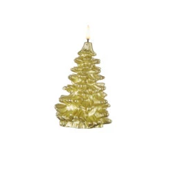 Uyuni 4 X 7 Inch Gold Christmas Tree Candle - Remote Ready