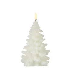 Uyuni 4 X 7 Inch White Christmas Tree Candle - Remote Ready