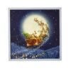 Flying Santa's Sleigh Lighted Canvas Print With White Wood Frame 19.5 Inch - From RAZ -Decorative Candle Shop 4155100 lrge image