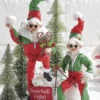 Snow Skiing 16 Inch Posable Elf Figurine, Set Of 2 Assorted -Decorative Candle Shop 4202306 glam