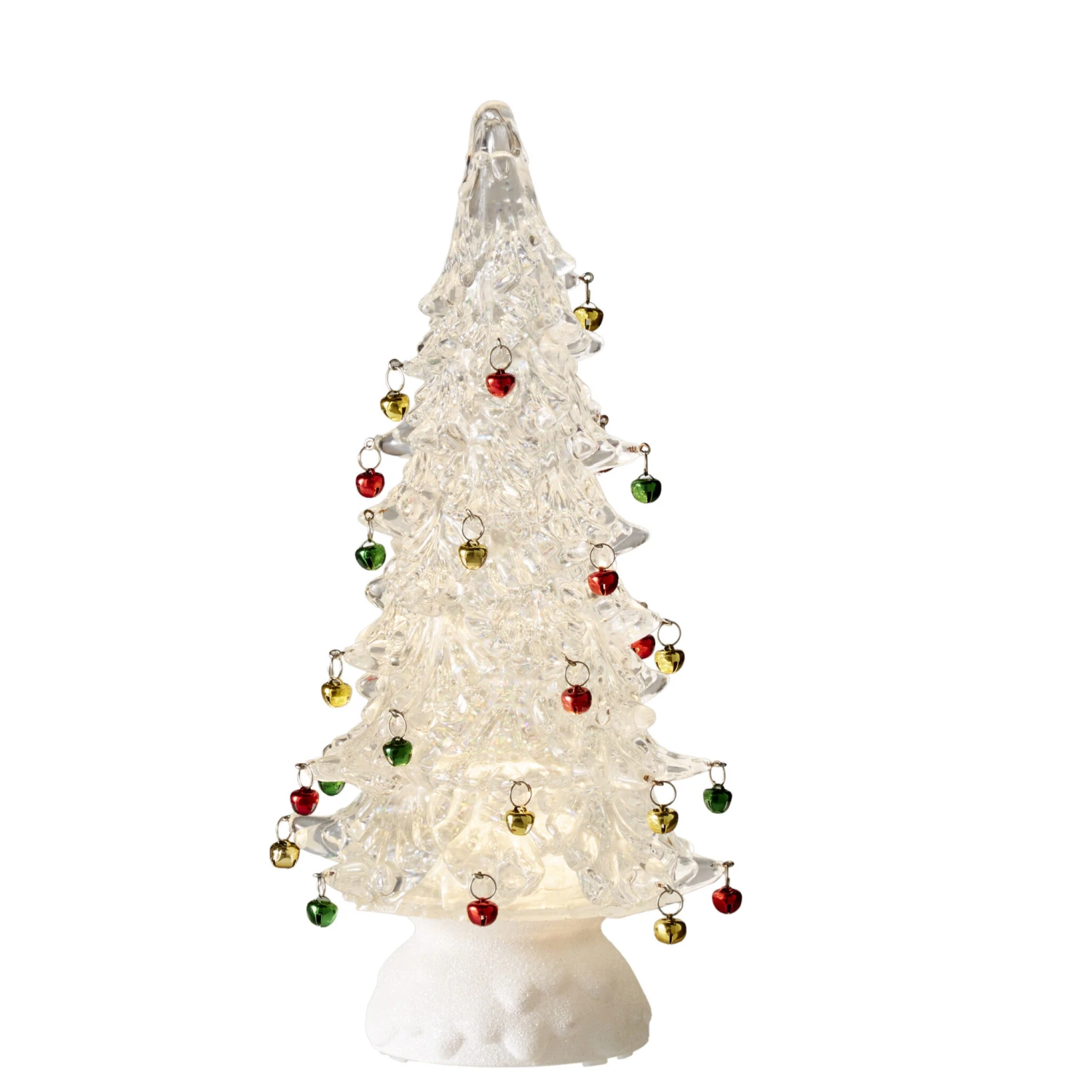 12 Inch Acrylic Lighted Ornament Tree With Swirling Glitter 3 12 Inch Acrylic Lighted Ornament Tree With Swirling Glitter