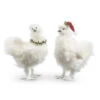 Silky Christmas Chicken Set Of 2 Assorted - 13 Inch - NEW 2023 -Decorative Candle Shop 4303449 large image