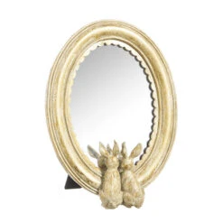 Gold Rabbits Mirror 8 Inch NEW 2023 From RAZ