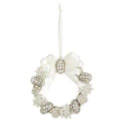 Vintage Broach Wreath Ornament 4.5 Inch - From RAZ New 2023 -Decorative Candle Shop 4313523