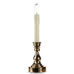 Remote Control 13.75 Inch Gold Candlestick With Battery Operated Candle - Remote Included -Decorative Candle Shop 4316277 main image