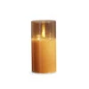 Gold Glass Flameless Candle 3 Inch X 6 Inch Ivory Pillar - Remote Ready -Decorative Candle Shop 4324016