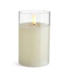 Clear Glass Flameless Candle 3.5 Inch X 5 Inch Ivory Pillar - Remote Ready -Decorative Candle Shop 4324026